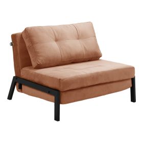 Πολυθρόνα-κρεβάτι Fancy ύφασμα βελούδο σε σάπιο μήλο απόχρωση και πόδι μαύρο μέταλλο 95x98x70εκ