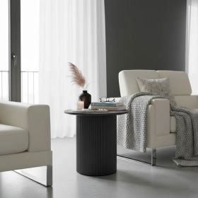 Βοηθητικό τραπέζι Dovel mdf-μέταλλο σε μαύρη απόχρωση Φ50x50εκ