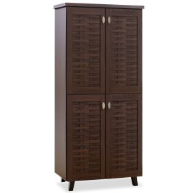 Παπουτσοθήκη-ντουλάπα MANTAM 24 ζεύγων χρώμα καρυδί 78x40x170,5εκ