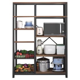 Ραφιέρα επιδαπέδια Leena μέταλλο dark oak-μαύρο 80x30x142εκ