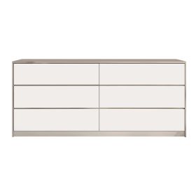 Συρταριέρα Kuanger σε λευκή-φυσική απόχρωση 120x40x70εκ