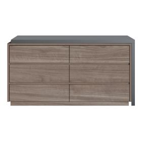 Γραφείο πολυμορφικό με ενσωματωμένη συρταριέρα Reaze mdf σε ανοιχτό καρυδί-ανθρακί απόχρωση 120x50x73.5εκ