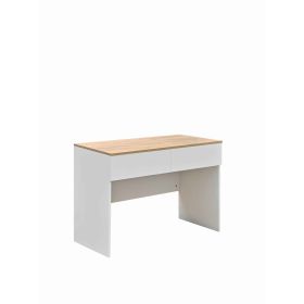 Γραφείο εργασίας Beleton με συρτάρια mdf σε oak με λευκή απόχρωση 100x50x75εκ