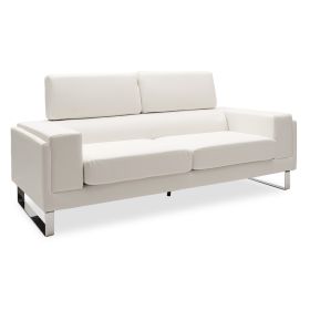 Καναπές Shea 3θέσιος PU ivory-inox 198x80x87εκ