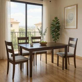 Tραπεζαρία επεκτεινόμενη Mabor-Dallan ξύλο σε καρυδί απόχρωση 120-150x80x73,8εκ