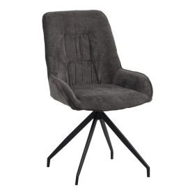 Καρέκλα περιστεφόμενη Kadeira ύφασμα σκούρο γκρι- μαύρα μεταλλικά πόδια 57.5x51x89εκ