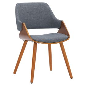 Πολυθρόνα Allegra ύφασμα γκρι-πόδι καρυδί