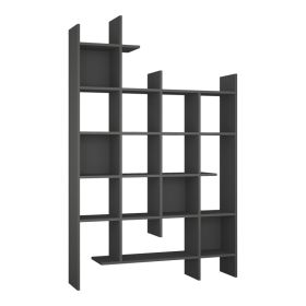 Βιβλιοθήκη Manco σε ανθρακί απόχρωση 122x25.5x188εκ