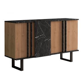 Μπουφές Amanda καρυδί-μαύρο 160x40x78.5εκ