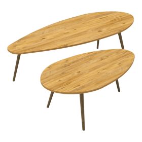 Τραπέζι σαλονιού Monty 2 τεμ. σε απόχρωση καρυδί 116x46x46εκ