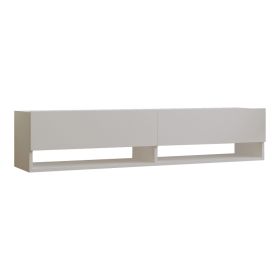 Έπιπλο τηλεόρασης επιτοίχιο Melosa σε λευκή απόχρωση 141x30x31εκ