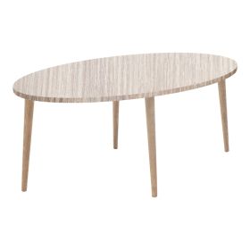 Τραπέζι σαλονιού Barton επιφάνεια σε φυσική απόχρωση με καρυδί πόδι 90x45x40εκ