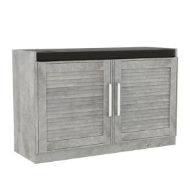 Παπουτσοθήκη-Σκαμπό Crispy 9 ζεύγων χρώμα antique ανθρακί με μαξιλάρι 94x34,5x60εκ