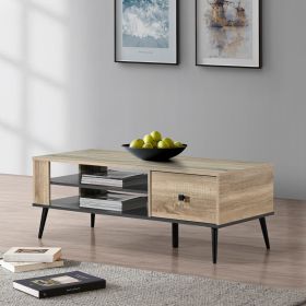 Τραπέζι σαλονιού Zezan σε sonoma-ανθρακί απόχρωση 120x51x44.5εκ