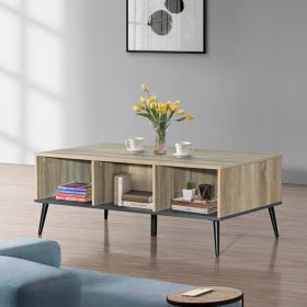 Τραπέζι σαλονιού Zezan σε sonoma-ανθρακί απόχρωση 121x60x44.5εκ