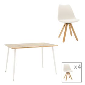 Τραπεζαρία Cuba-Caron σετ 5τεμ sonoma-λευκό 120x80x75εκ