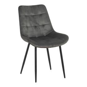 Καρέκλα Berne βελούδο σε ανθρακί απόχρωση 53x62x84εκ