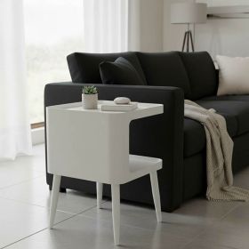 Βοηθητικό τραπέζι Cubino μέταλλο σε κρεμ απόχρωση 35x35x50εκ