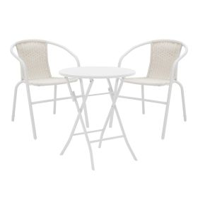 Τραπεζαρία Albero-Obbi 3τεμ μέταλλο σε λευκή απόχρωση Φ60x70εκ