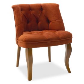 Πολυθρόνα Loreta βελούδο μπορντό με καρυδί πόδι 59x64x73εκ