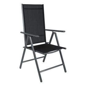 Πολυθρόνα Candor ανθρακί μέταλλο και γκρι textilene 51.5x63.5x107εκ