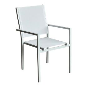 Πολυθρόνα Zacreta αλουμίνιο-textilene σε λευκή απόχρωση 61x56.5x87.5εκ