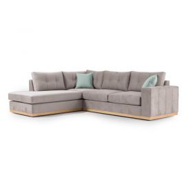 Γωνιακός καναπές δεξιά γωνία Boston ύφασμα elephant-ciel 280x225x90εκ