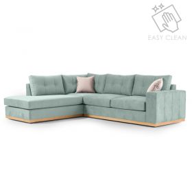 Γωνιακός καναπές δεξιά γωνία Boston ύφασμα ciel-cream 280x225x90εκ