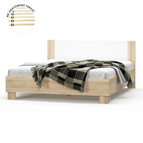 Κρεβάτι Geneva φυσικό-λευκό 160x200εκ