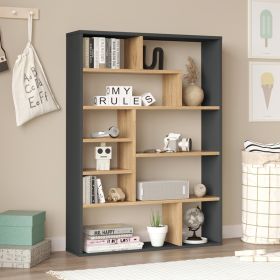 Βιβλιοθήκη Decora σε φυσική-ανθρακί απόχρωση 90x22x123.6εκ