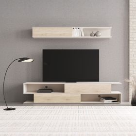 Σύνθετο σαλονιού Brick σε oak-κρεμ απόχρωση 240x40x50.4εκ