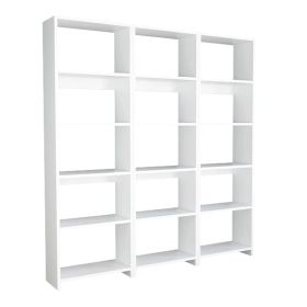 Βιβλιοθήκη Rabuku σε λευκή απόχρωση 146x22x160εκ