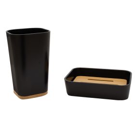 Σετ αξεσουάρ μπάνιου Nature 2τμχ pp χρώμα μαύρο