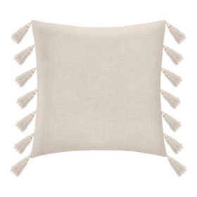Μαξιλάρι διακοσμητικό Erden με κρόσσια ύφασμα σε ιβουάρ απόχρωση 50x50εκ