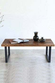 Τραπεζάκι Paris Σαλονιού Μασίφ Ξύλο-Μέταλλο 100x60x40cm