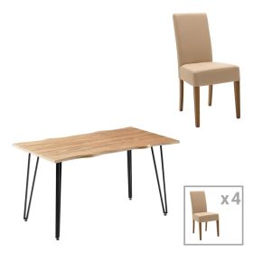 Τραπεζαρία Ditta-Izzac μόκα- sonoma140x80x76εκ