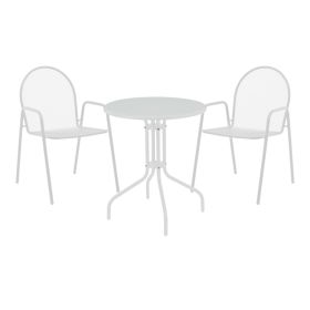 Τραπεζαρία Vergo-Tarete σετ 3τεμ μέταλλο σε λευκή απόχρωση