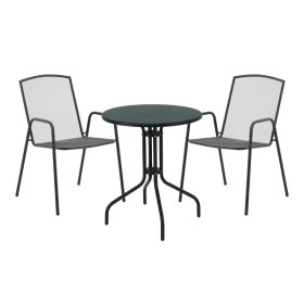 Τραπεζαρία Vergo-Pomedon σετ 3τεμ μέταλλο σε μαύρη απόχρωση