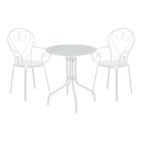 Τραπεζαρία Monasty-Vergo σετ 3τεμ μέταλλο σε λευκή απόχρωση