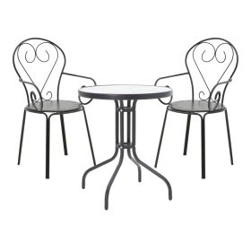 Τραπεζαρία Watson-Monasty σετ 3τεμ μέταλλο σε μαύρη απόχρωση