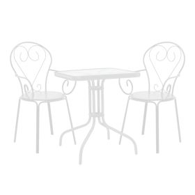 Τραπεζαρία Watson-Monasty σετ 3τεμ μέταλλο σε λευκή απόχρωση