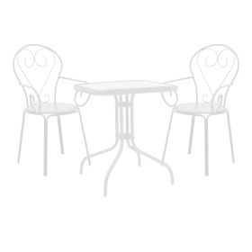 Τραπεζαρία Watson-Monasty σετ 3τεμ μέταλλο σε λευκή απόχρωση 70x70x70εκ