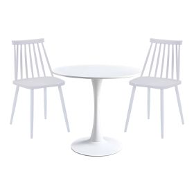 Τραπεζαρία Elijah-Aurora I σετ 3τεμ pp σε λευκή απόχρωση Φ60x74εκ