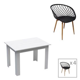 Τραπεζαρία Manka-Ezra σετ 5τεμ σε λευκή απόχρωση 110x80x77εκ