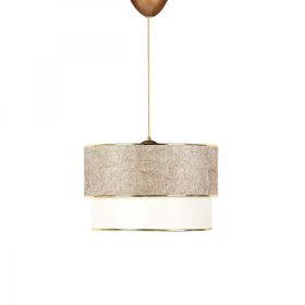 Φωτιστικό οροφής μονόφωτο PWL-1089 Ε27 εκρού-χρυσό Φ30x20εκ