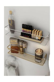 Ράφι Baham Μεταλλικό Χρυσό 33x7x7cm