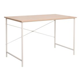 Γραφείο εργασίας Senzia σε φυσική απόχρωση με λευκό μέταλλο 120x60x75εκ