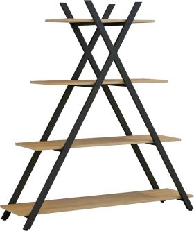 Βιβλιοθήκη Tree μαύρο-φυσικό 120x33x135εκ