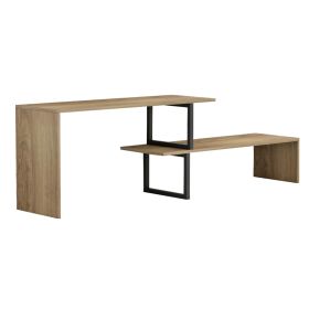 Έπιπλο τηλεόρασης Lilant μελαμίνης sonoma-μαύρο μέταλλο 110-160x30x45εκ