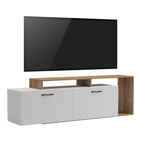 Έπιπλο τηλεόρασης Tobler σε oak- λευκή απόχρωση 170x40x53εκ